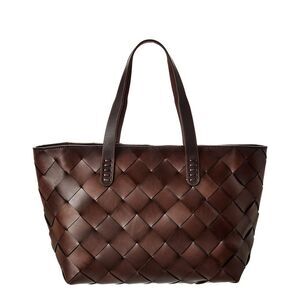 Dragon Diffusion Woven Leather Tote, Brown